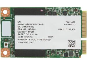 هارد درایو اس اس دی (SSD) اینتل (Intel) مدل SSDMCEAC060B301 ظرفیت 60 گیگابایت فرم فاکتور mSATA رابط mSATA