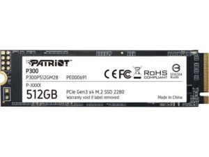 هارد درایو اس اس دی (SSD) پاتریوت (Patriot) مدل P300P512GM28 ظرفیت 512 گیگابایت فرم فاکتور M.2-2280 رابط NVMe