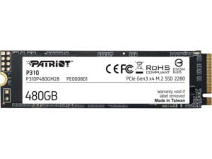 هارد درایو اس اس دی (SSD) پاتریوت (Patriot) مدل P310P480GM28 ظرفیت 480 گیگابایت فرم فاکتور M.2-2280 رابط NVMe