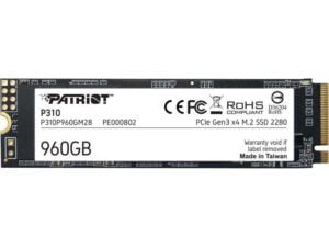 هارد درایو اس اس دی (SSD) پاتریوت (Patriot) مدل P310P960GM28 ظرفیت 960 گیگابایت فرم فاکتور M.2-2280 رابط NVMe