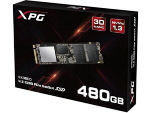هارد درایو اس اس دی (SSD) ایکس پی جی (XPG) مدل ASX8200NP-480GT-C ظرفیت 480 گیگابایت فرم فاکتور M.2-2280 رابط NVMe