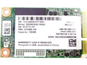 هارد درایو اس اس دی (SSD) اینتل (Intel) مدل SSDMCEAC180A301 ظرفیت 180 گیگابایت فرم فاکتور mSATA رابط SATA