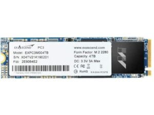 هارد درایو اس اس دی (SSD) Exascend مدل EXPC3 ظرفیت 4 ترابایت فرم فاکتور M.2-2280 رابط NVMe