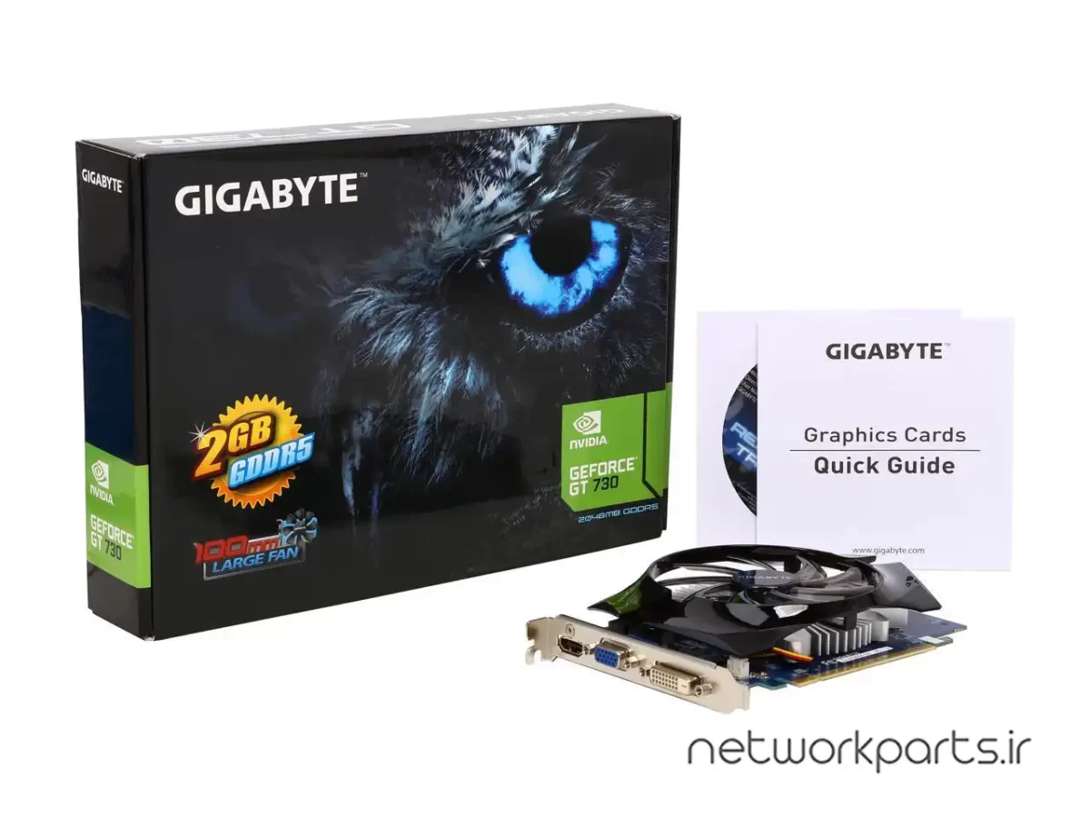 کارت گرافیکی گیگابایت (GIGABYTE) مدل GV-N730D5-2GI پردازنده گرافیکی GeForce-GT730 حافظه 2 گیگابایت نوع GDDR5