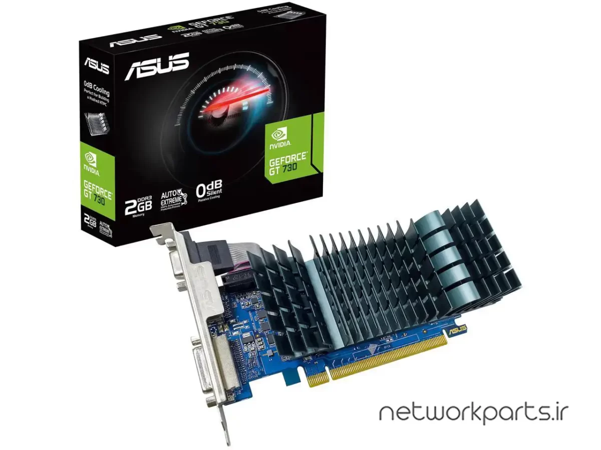 کارت گرافیکی ایسوس (ASUS) مدل GT730-SL-2GD3-BRK-EVO پردازنده گرافیکی GeForce-GT730 حافظه 2 گیگابایت نوع DDR3