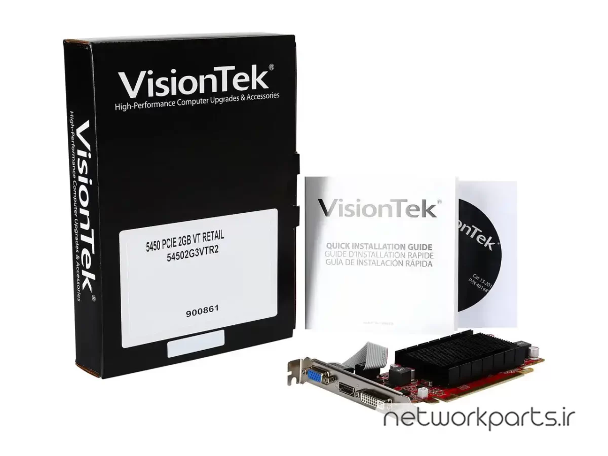 کارت گرافیکی ویژن تک (VisionTek) مدل 900861 پردازنده گرافیکی Radeon-5450 حافظه 2 گیگابایت نوع DDR3