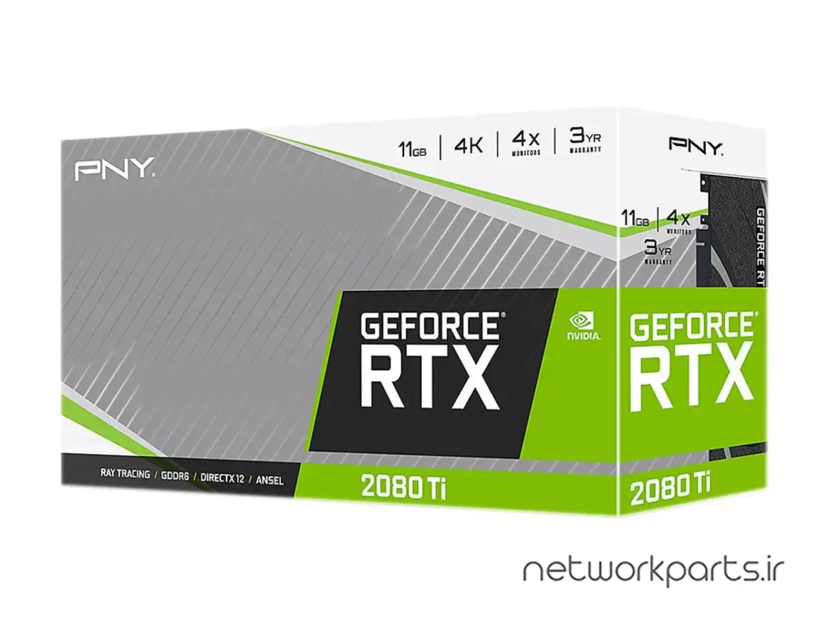 کارت گرافیکی پی ان وای (PNY) مدل VCG2080T11BLMPB پردازنده گرافیکی GeForce-RTX2080Ti حافظه 11 گیگابایت نوع GDDR6