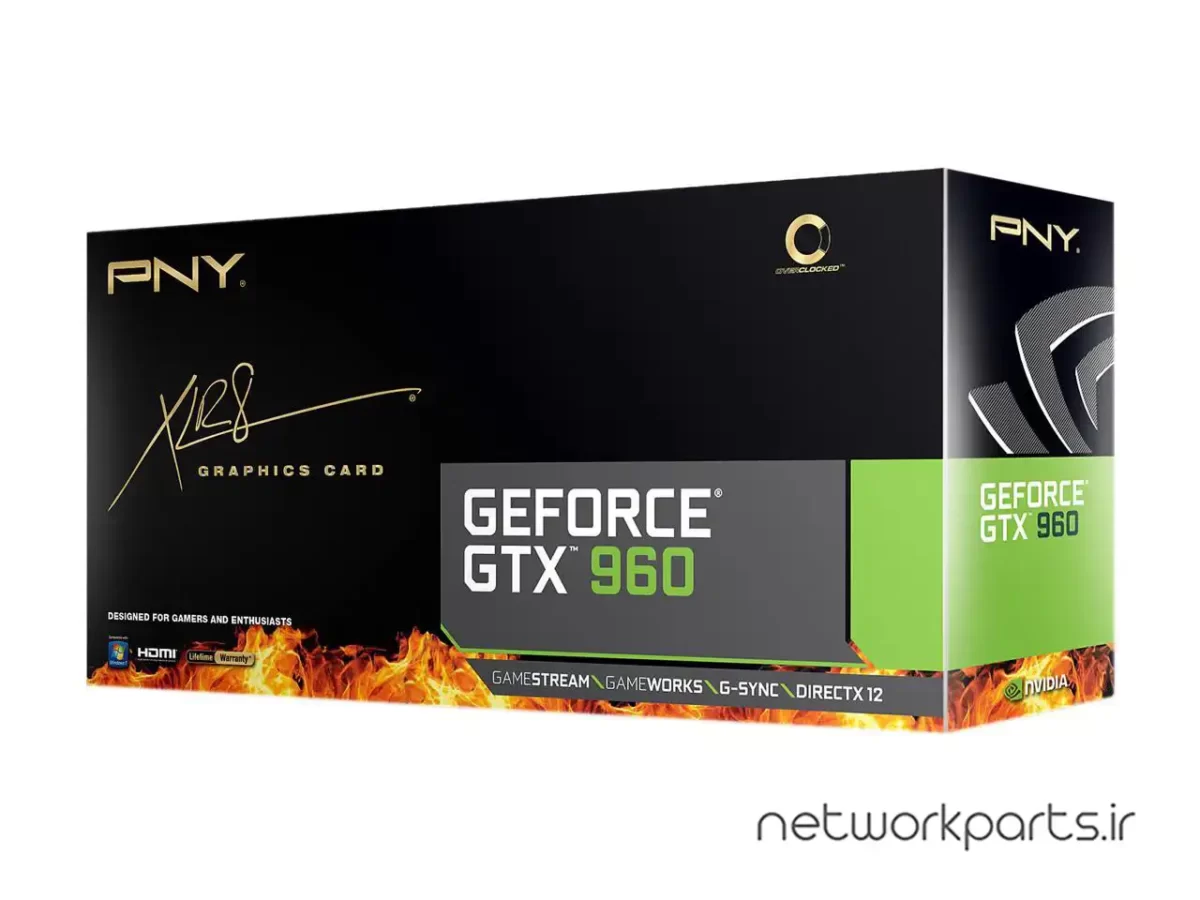 کارت گرافیکی پی ان وای (PNY) مدل VCGGTX9602XPB-OC-BB پردازنده گرافیکی GeForce-GTX960 حافظه 2 گیگابایت نوع GDDR5