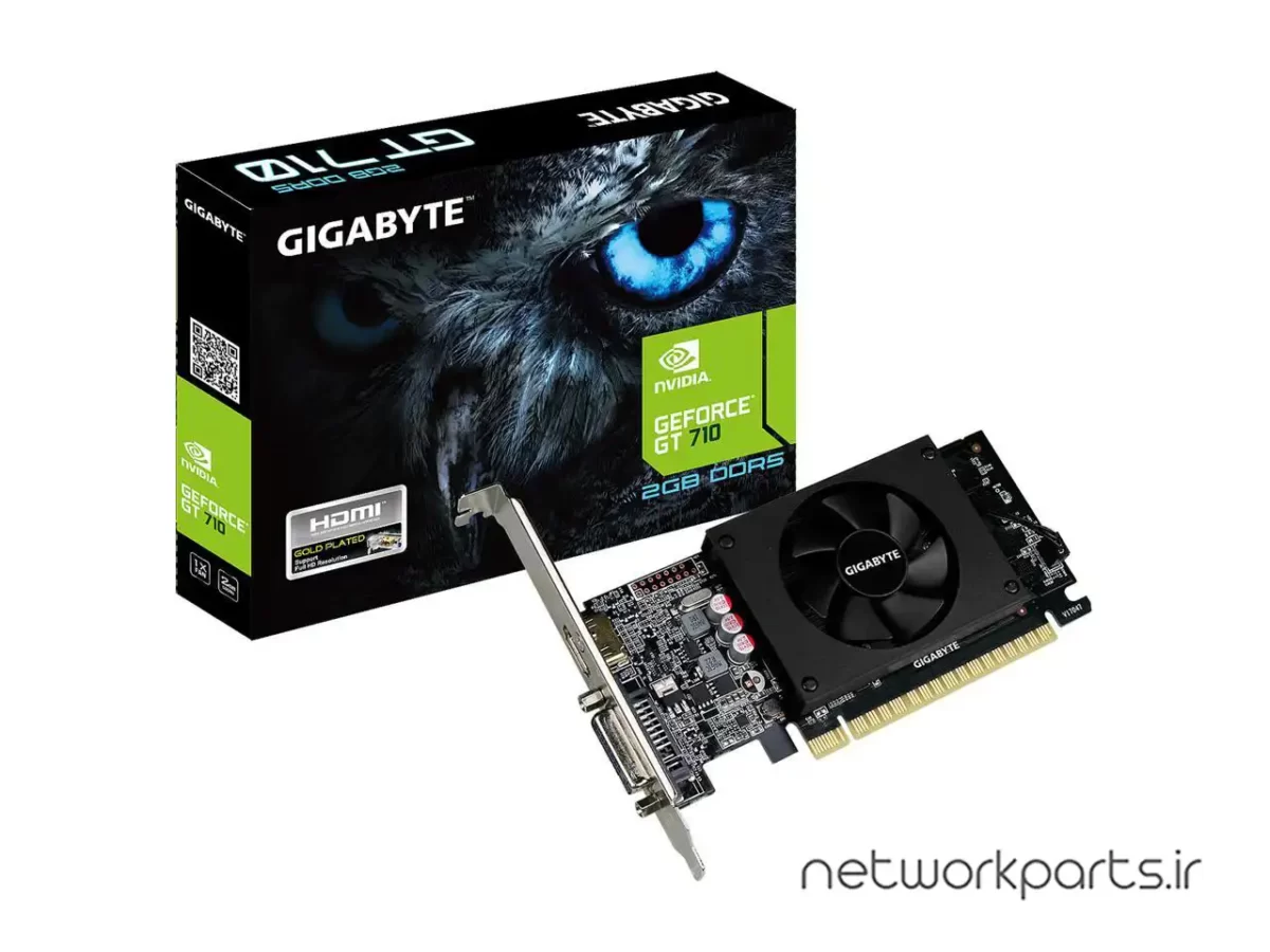 کارت گرافیکی گیگابایت (GIGABYTE) مدل GV-N710D5-2GL پردازنده گرافیکی GeForce-GT710 حافظه 2 گیگابایت نوع DDR5