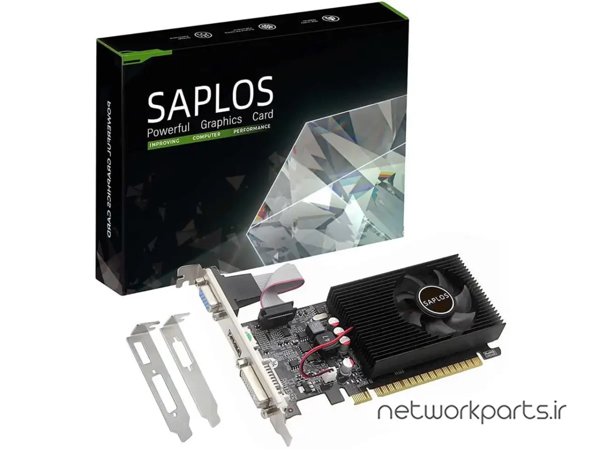 کارت گرافیکی SAPLOS مدل GT730 پردازنده گرافیکی GeForce-GT730 حافظه 2 گیگابایت نوع DDR3
