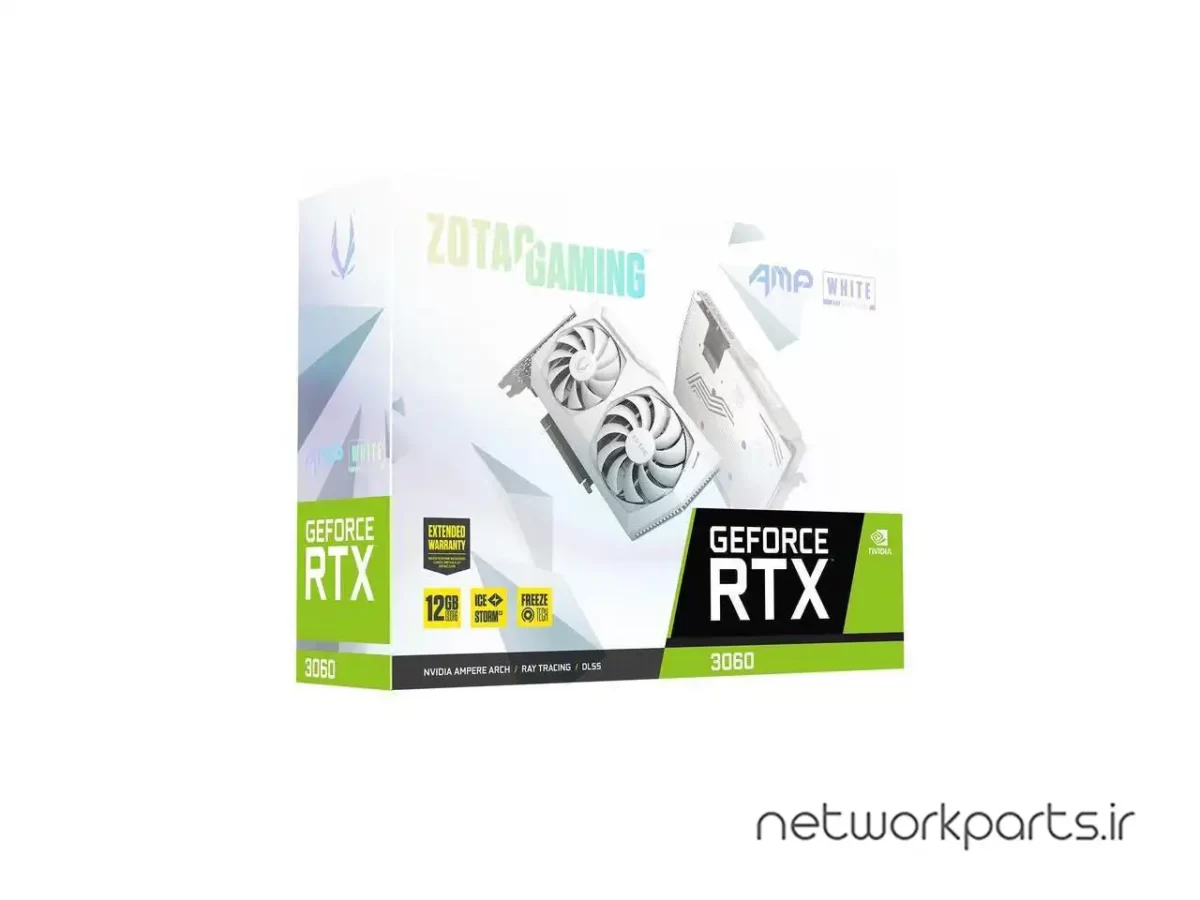 کارت گرافیکی زوتک (Zotac) مدل GeForce-RTX-3060 پردازنده گرافیکی GeForce-RTX3060 حافظه 12 گیگابایت نوع GDDR6