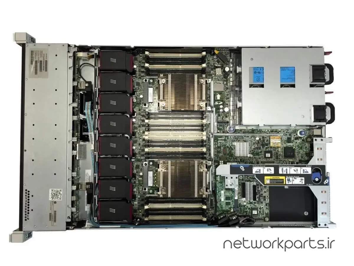 سرور رک اچ پی (HP) سری ProLiant مدل DL360P G8(641329956489) دارای 2 پردازنده مدل E5-2660 سوکت LGA2011 بهمراه 2 هارد درایو 1TB و حافظه رم 24GB با فرم فاکتور 2U