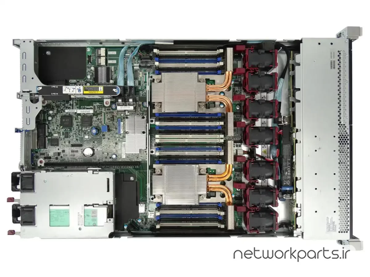 سرور رک اچ پی (HP) سری ProLiant مدل DL360 G9 دارای 2 پردازنده مدل E5-2609 V4 سوکت LGA2011-3 بهمراه 2 هارد درایو 1TB و حافظه رم 16GB با فرم فاکتور 1U