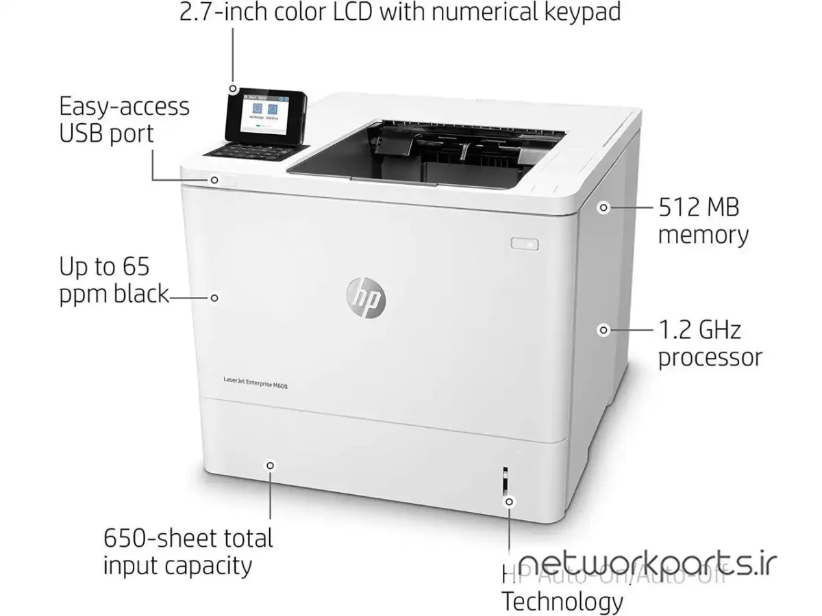 پرینتر تک رنگ لیزری اچ پی (HP) سری LaserJet Enterprise مدل M608N