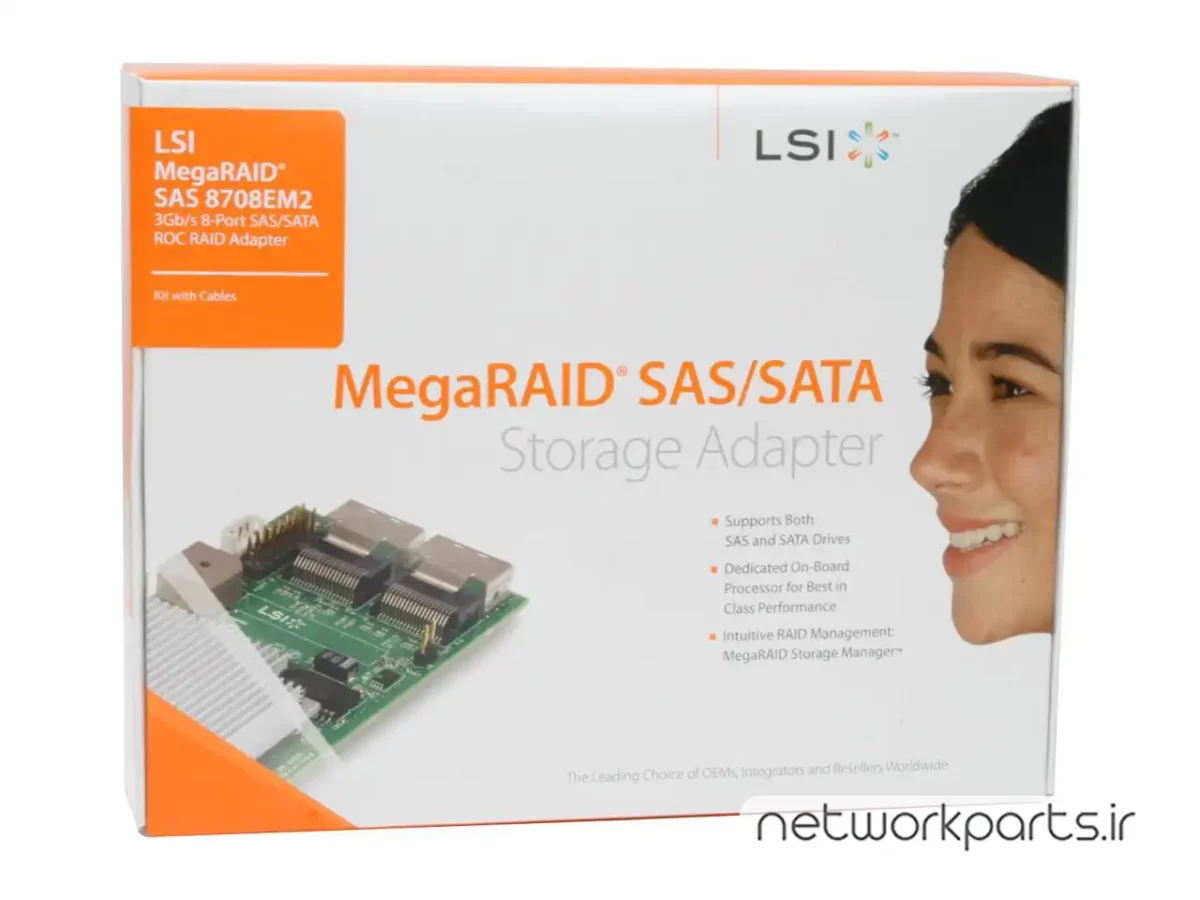 کارت RAID کنترلر SATA/SAS ال اس آی (LSI) سری MegaRAID مدل 8708EM2 کد LSI00158