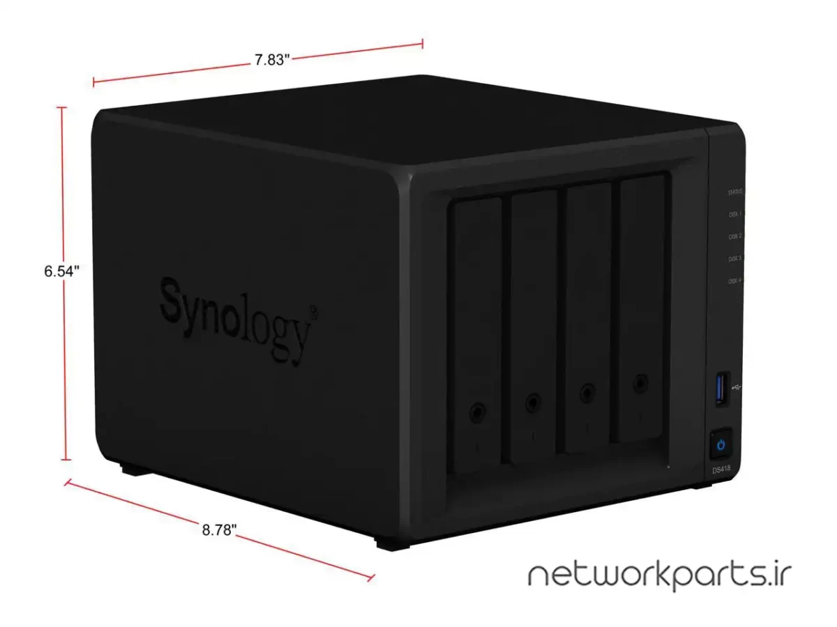 ذخیره ساز تحت شبکه (NAS) سینولوژی (Synology) مدل DS418 بدون هارد درایو دارای 2GB حافظه رم