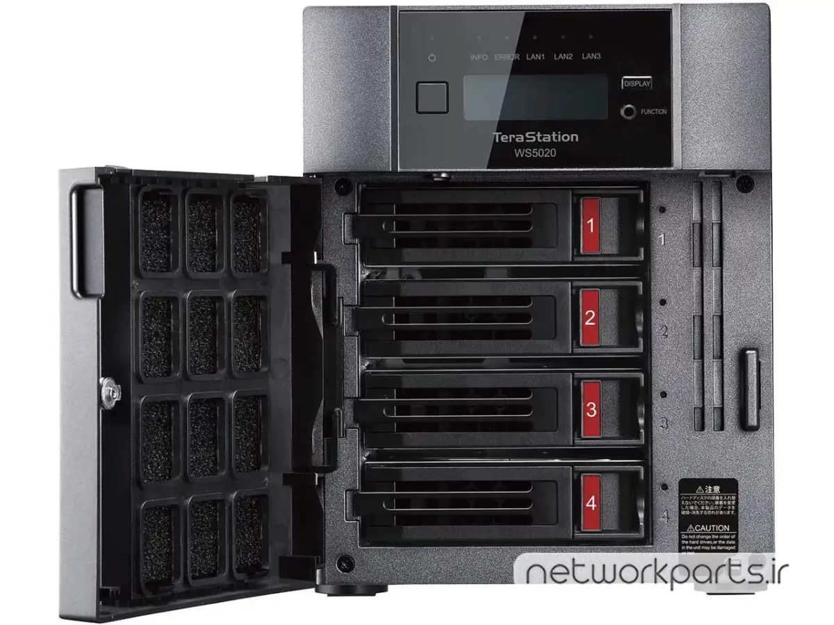 ذخیره ساز تحت شبکه (NAS) بوفالو (Buffalo) مدل WS5420DN16S9 دارای 16TB (4x 4TB) هارد درایو و 8GB حافظه رم