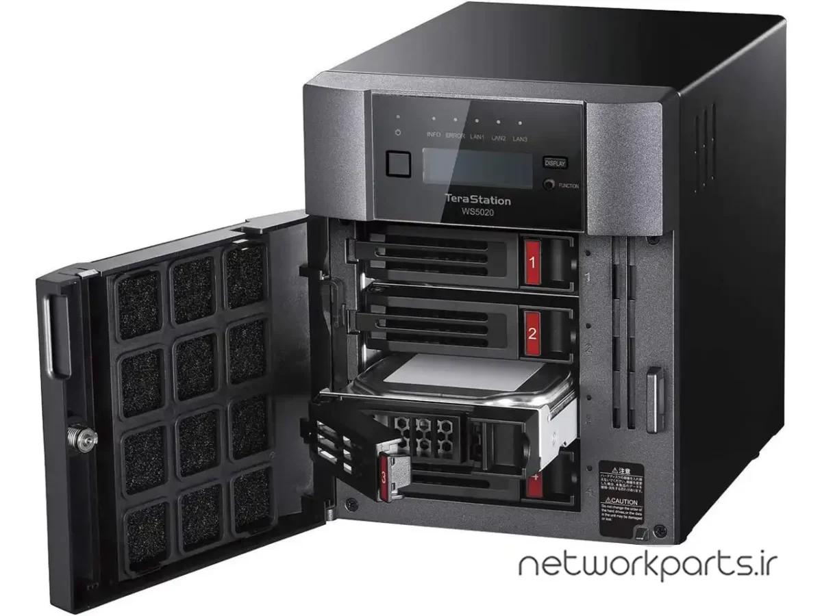 ذخیره ساز تحت شبکه (NAS) بوفالو (Buffalo) مدل WS5420DN32S9 دارای 32TB (4x 8TB) هارد درایو و 8GB حافظه رم