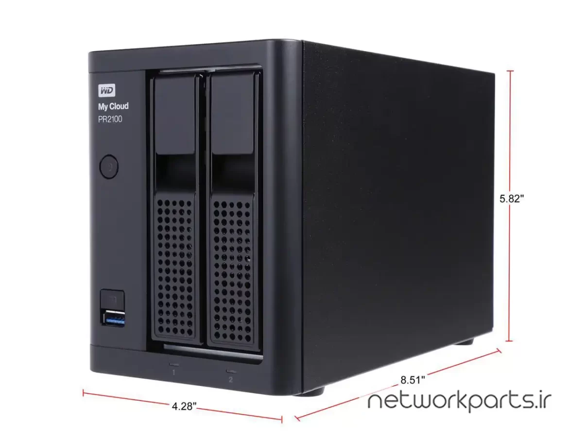ذخیره ساز تحت شبکه (NAS) وسترن دیجیتال (Western Digital) مدل WDBBCL0080JBK-NESN دارای 8TB هارد درایو و 4GB حافظه رم