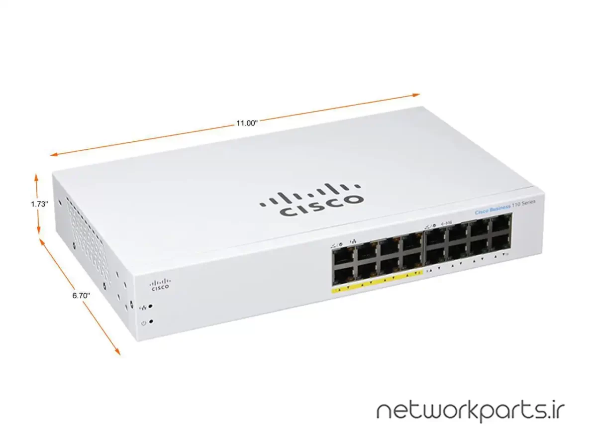 سوییچ سیسکو (Cisco) سری Business مدل CBS110-16PP-NA دارای 16 پورت