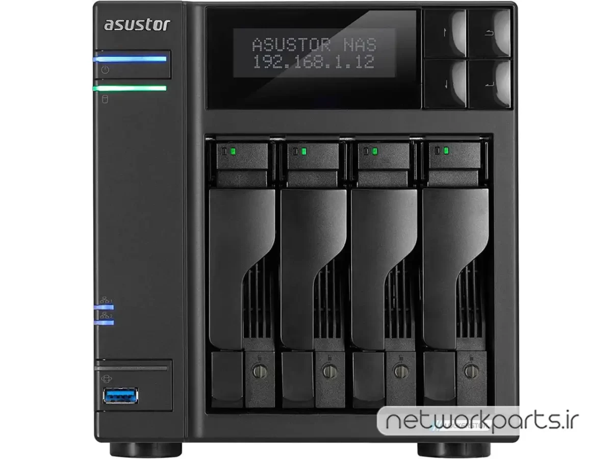 ذخیره ساز تحت شبکه (NAS) اسستور (Asustor) مدل AS6704T بدون هارد درایو دارای 4GB حافظه رم