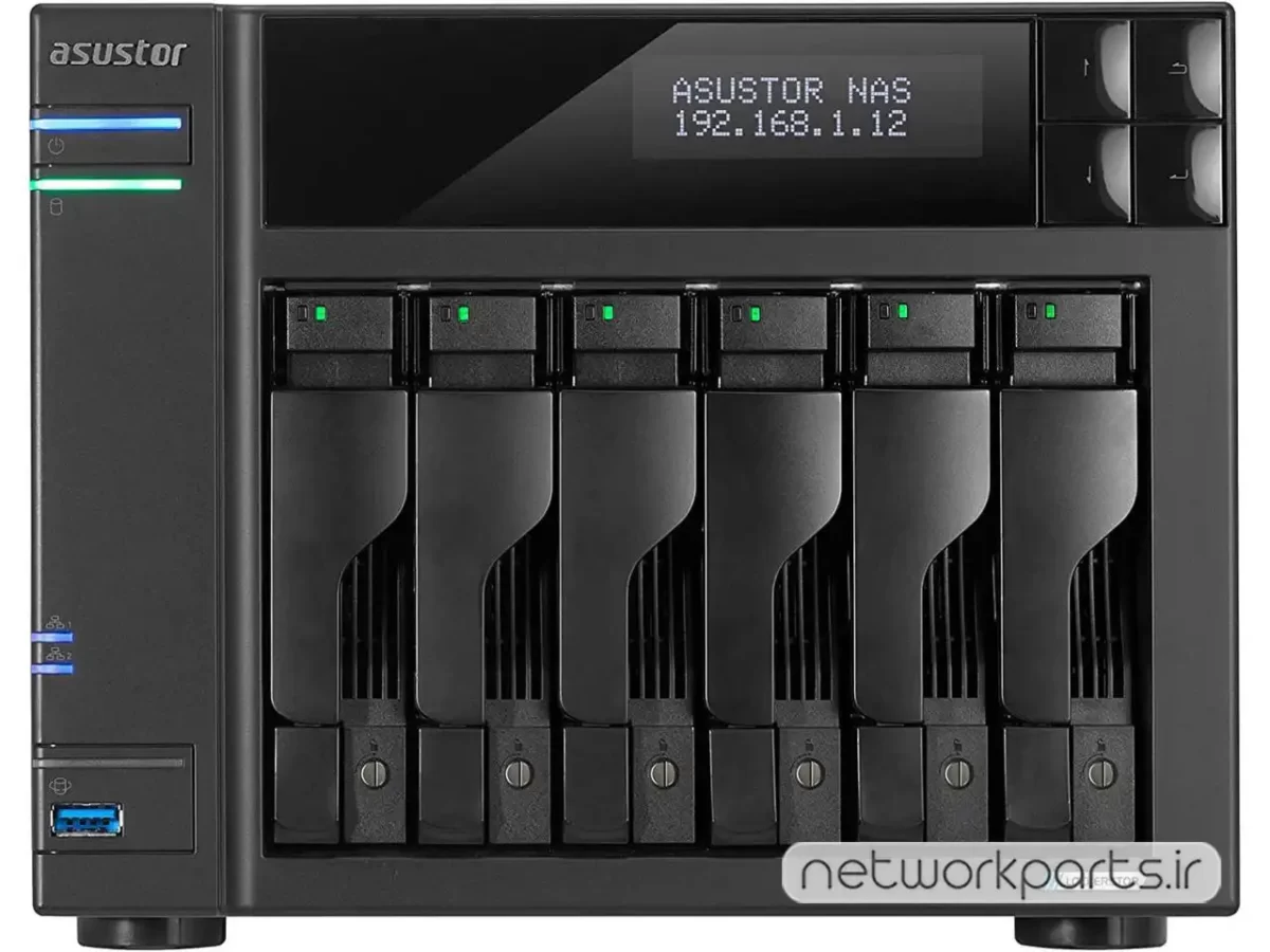 ذخیره ساز تحت شبکه (NAS) اسستور (Asustor) مدل AS6706T بدون هارد درایو دارای 8GB حافظه رم