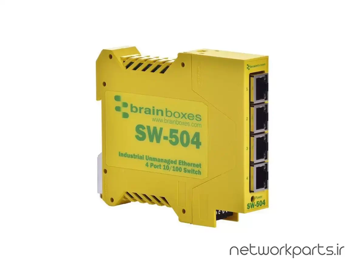 سوییچ برین باکس (Brainboxes) سری Industrial مدل SW-504 دارای 4 پورت