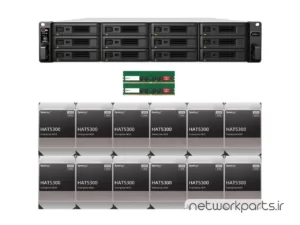 ذخیره ساز تحت شبکه (NAS) سینولوژی (Synology) مدل RS3621XS+ دارای 192TB (12x 16TB) هارد درایو و 32GB حافظه رم
