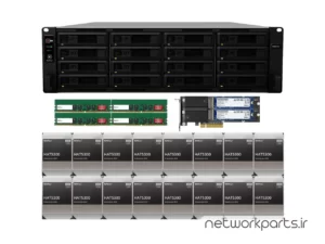 ذخیره ساز تحت شبکه (NAS) سینولوژی (Synology) مدل RS4021XS+ دارای 256TB (16x 16TB) هارد درایو و 64GB حافظه رم