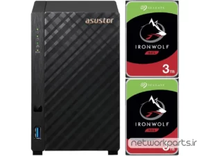 ذخیره ساز تحت شبکه (NAS) اسستور (Asustor) مدل AS1102T دارای 6TB (2x 3TB) هارد درایو و 1GB حافظه رم