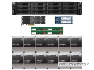 ذخیره ساز تحت شبکه (NAS) سینولوژی (Synology) مدل RS3621RPXS دارای 192TB (12x 16TB) هارد درایو و 64GB حافظه رم