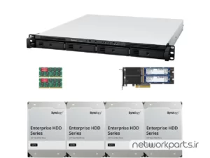 ذخیره ساز تحت شبکه (NAS) سینولوژی (Synology) مدل RS822RP+ دارای 72TB (4x 18TB) هارد درایو و 32GB حافظه رم