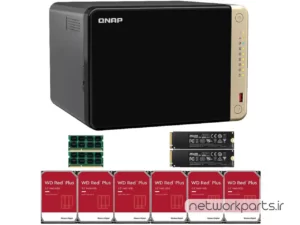 ذخیره ساز تحت شبکه (NAS) کیونپ (Qnap) مدل TS-664-4G-US دارای 72TB (6x 12TB) هارد درایو و 16GB حافظه رم