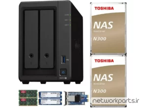 ذخیره ساز تحت شبکه (NAS) سینولوژی (Synology) مدل DS723+ دارای 12TB (2x 6TB) هارد درایو و 8GB حافظه رم
