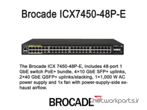 سوییچ بروکید (Brocade) مدل ICX7450-48P-E دارای 48 پورت