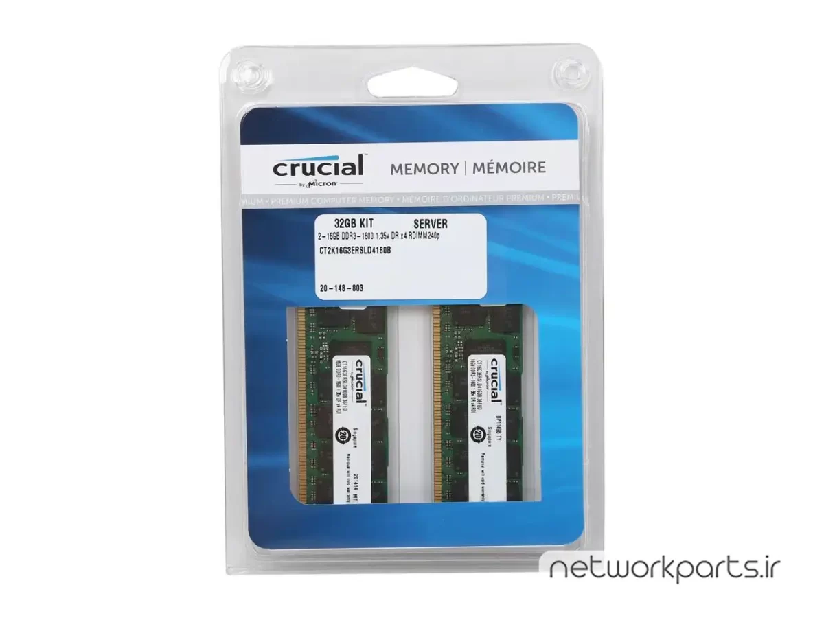 رم سرور (RAM) کروشیال (Crucial) مدل CT2K16G3ERSLD4160B ظرفیت 32GB (2 x 16GB)