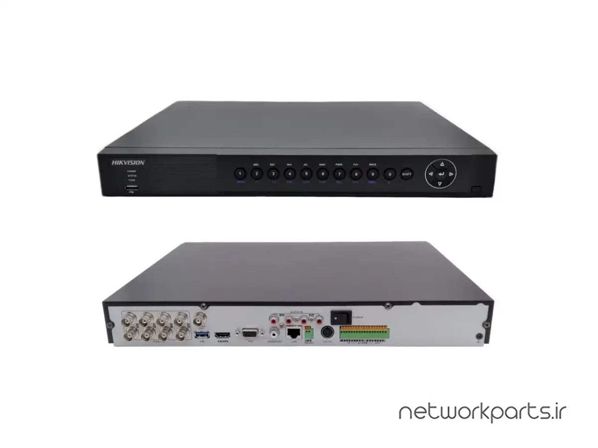 ضبط کننده ویدیویی DVR هایک ویژن (Hikvision) پشتیبانی از 8 کانال مدل DS-7208HUHI-F2/N