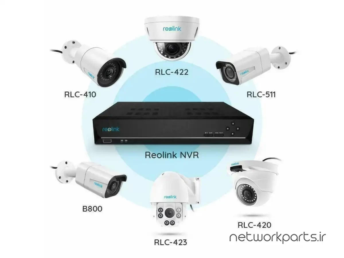 ضبط کننده ویدیویی NVR ریولینک (Reolink) پشتیبانی از 8 کانال مدل R-RLN8-410-US دارای حافظه داخلی 2TB