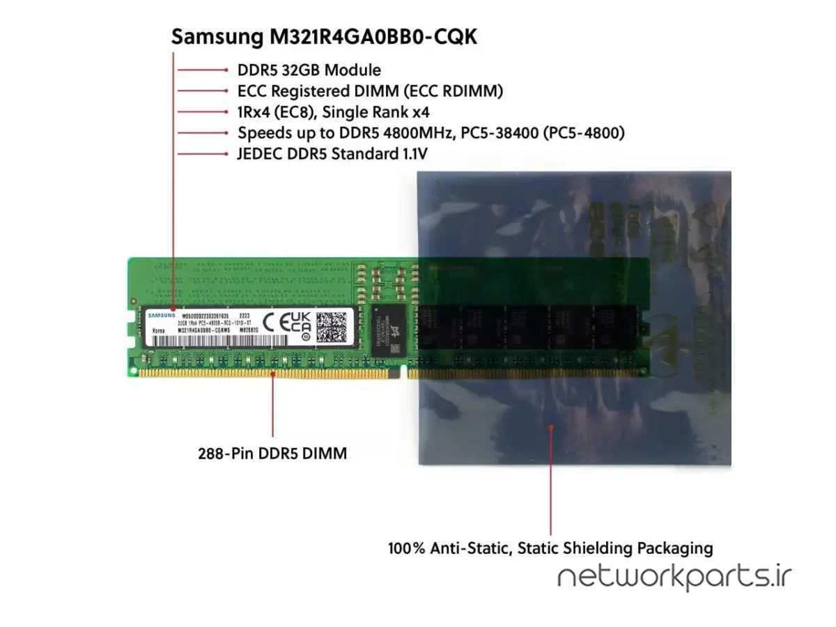 رم سرور (RAM) سامسونگ (SAMSUNG) مدل M321R4GA0BB0-CQK ظرفیت 32GB