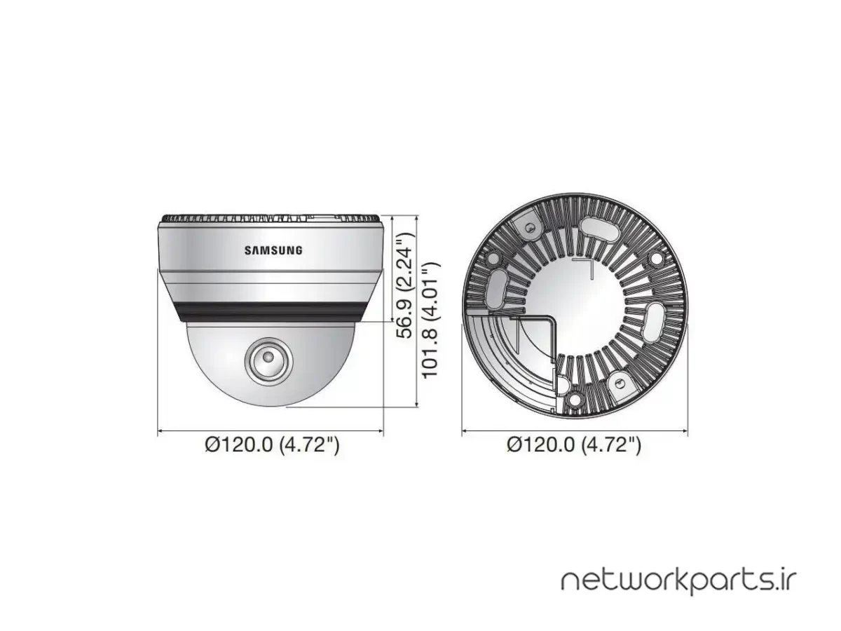 دوربین مدار بسته تحت شبکه (IP) Hanwha Techwin مدل SND-6011R 2MP با وضوح 1920x1080
