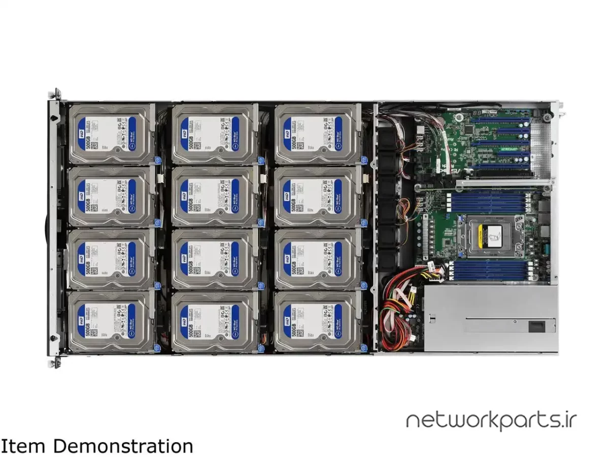 سرور رک (Rackmount) ازراک (ASRock) مدل 1U12XL-EPYC/2T2E سوکت پردازنده SP3 فرم فاکتور 1U