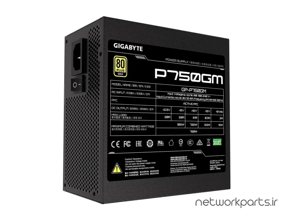 GIGABYTE GP-P750GM 750 W ATX 12V v2.31 80 PLUS GOLD Certified Full Modular Active PFC Power Supply