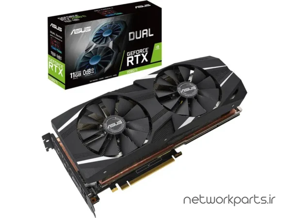 کارت گرافیکی ایسوس (ASUS) مدل DUAL-RTX2080TI-11G پردازنده گرافیکی GeForce-RTX2080Ti حافظه 11 گیگابایت نوع GDDR6