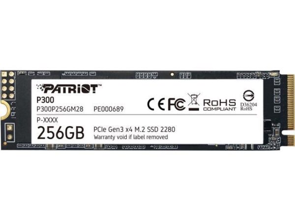 هارد درایو اس اس دی (SSD) پاتریوت (Patriot) مدل P300P256GM28 ظرفیت 256 گیگابایت فرم فاکتور M.2-2280 رابط NVMe
