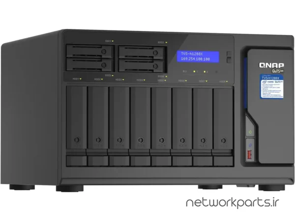 ذخیره ساز تحت شبکه (NAS) کیونپ (Qnap) مدل TVS-H1288X-W1250-16G-US بدون هارد درایو دارای 16GB حافظه رم
