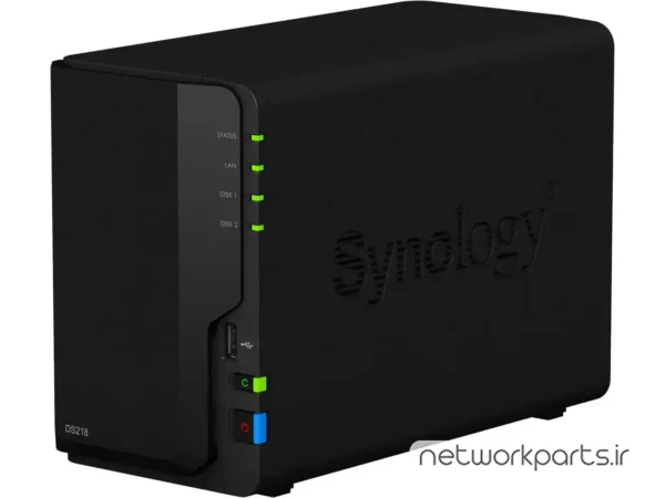 ذخیره ساز تحت شبکه (NAS) سینولوژی (Synology) مدل DS218+ بدون هارد درایو دارای 2GB حافظه رم