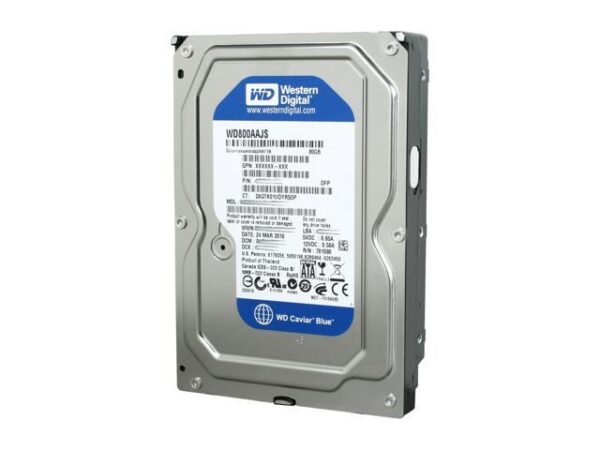 هارد دیسک درایو اینترنال وسترن دیجیتال (Western Digital) مدل WD800AAJS ظرفیت 80 گیگابایت سرعت 7200RPM رابط SATA