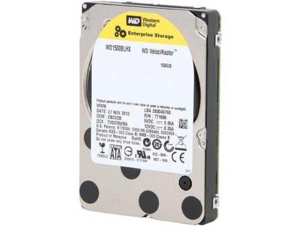 هارد دیسک درایو اینترنال وسترن دیجیتال (Western Digital) مدل WD1500BLHX ظرفیت 150 گیگابایت سرعت 10000RPM رابط SATA