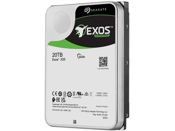 هارد دیسک درایو اینترنال سیگست (Seagate) مدل ST20000NM007D ظرفیت 20 ترابایت سرعت 7200RPM رابط SATA