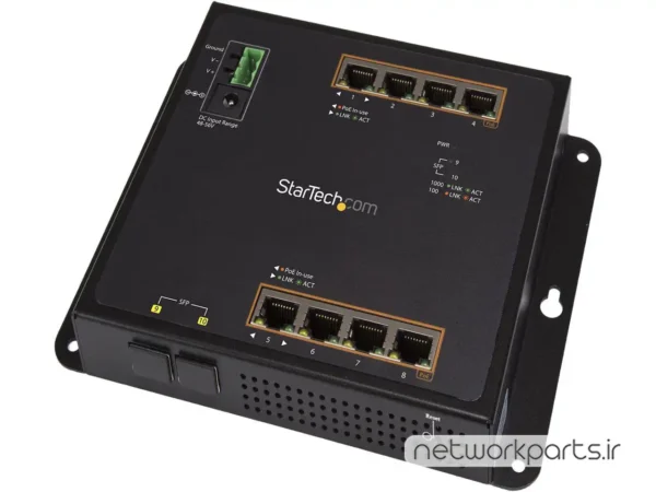 سوییچ استار تک (StarTech) سری Industrial مدل IES101GP2SFW دارای 8 پورت